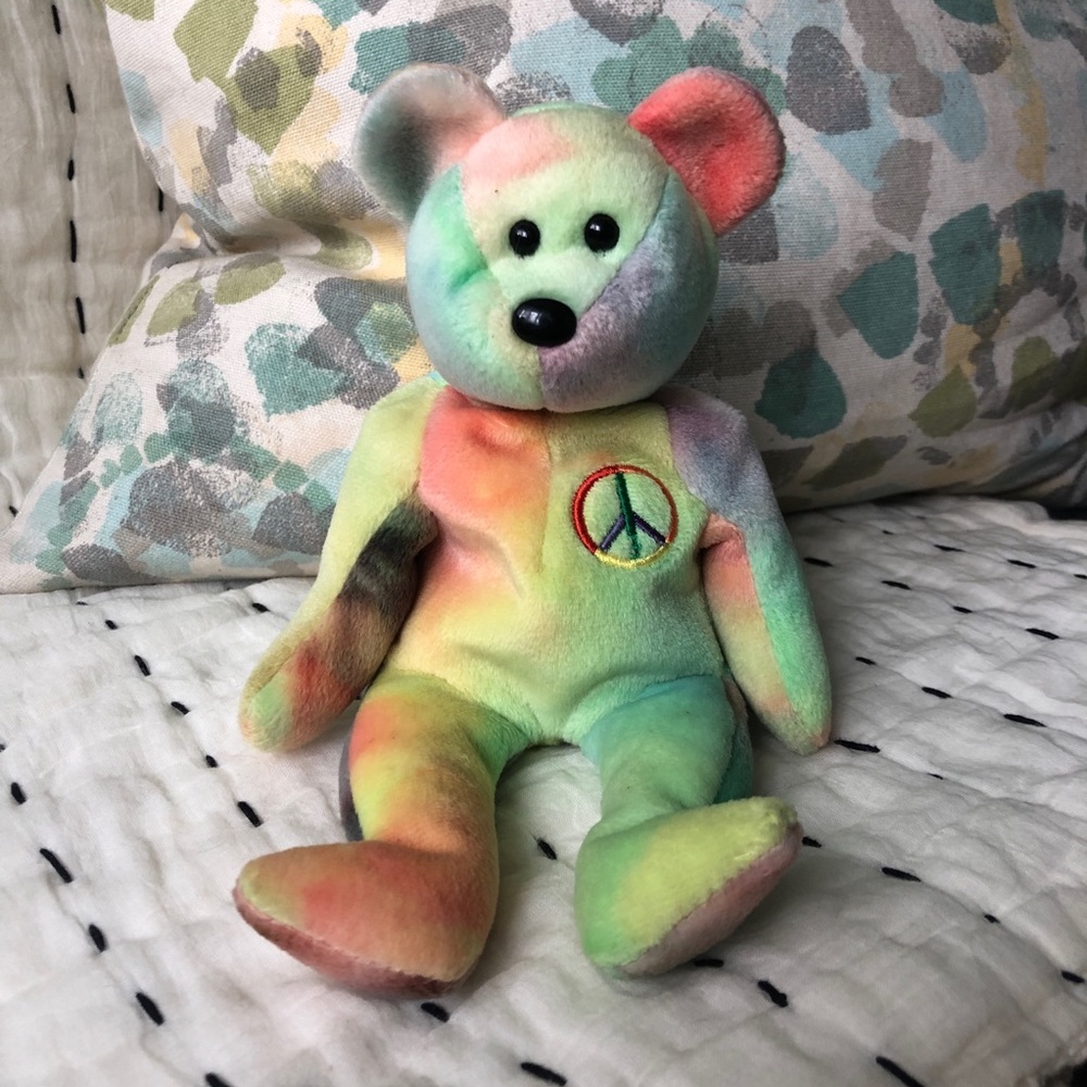 Ty Beanie Baby Peace Bear 1996